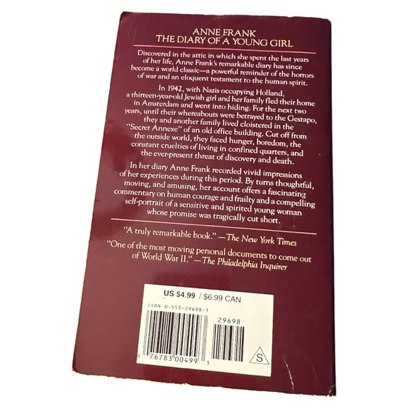 The Diary of a Young Girl by Anne Frank Memoir Vintage 1993 on banned book list - Picture 3 of 17